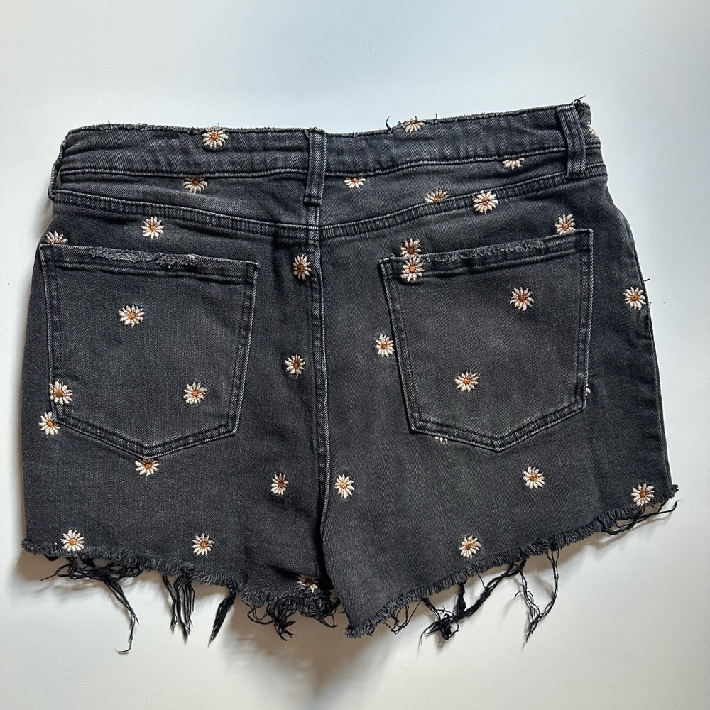 bp Black Jean Shorts with Distressed Finish and Studded Detail - Picture 2 of 12